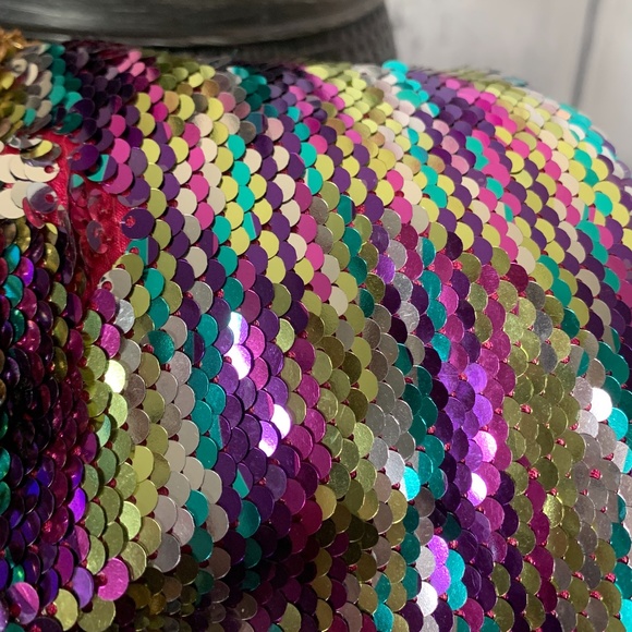 Missguided Multicolor Chain Bucket Sequins Bag EUC - Picture 11 of 13